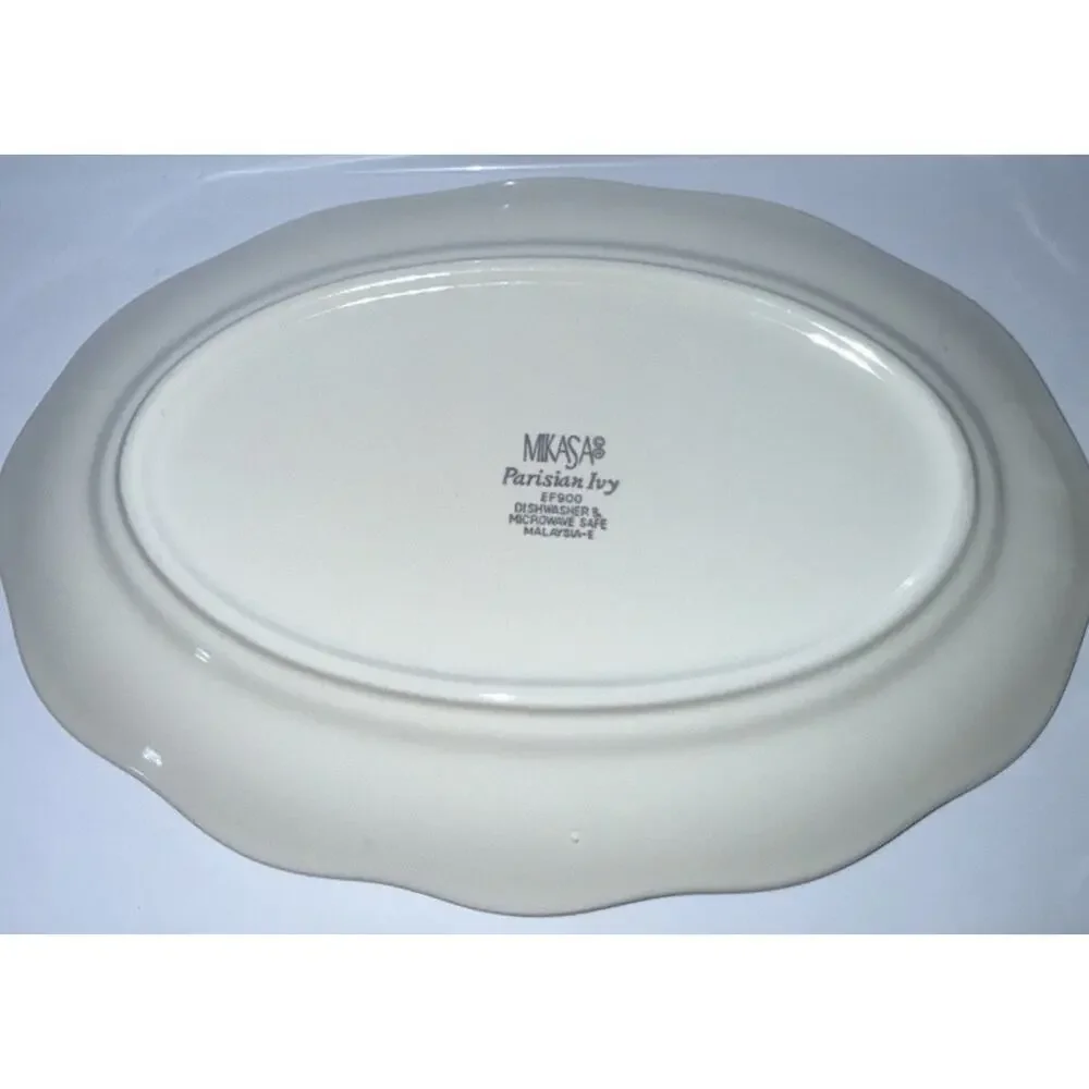 Vintage Mikasa Parisian Ivy Butter Dish China Tableware 8.5” Off White